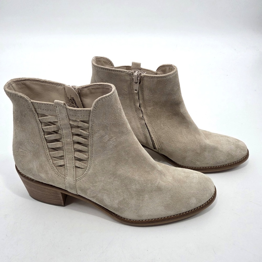 Paul Green Vienna Chelsea Beige Suede Leather Boots Womens Sz UK 7/US 9.5